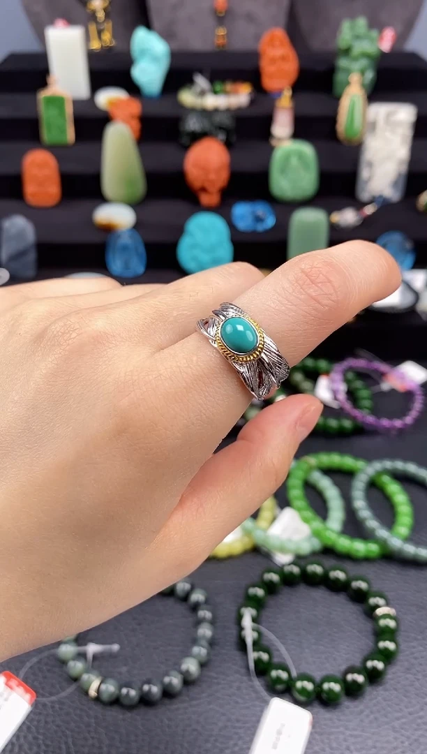 【闪购商品】绿松石-银S925镶嵌戒指