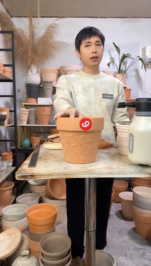 20*19红陶国际玫瑰纹 1盆无托