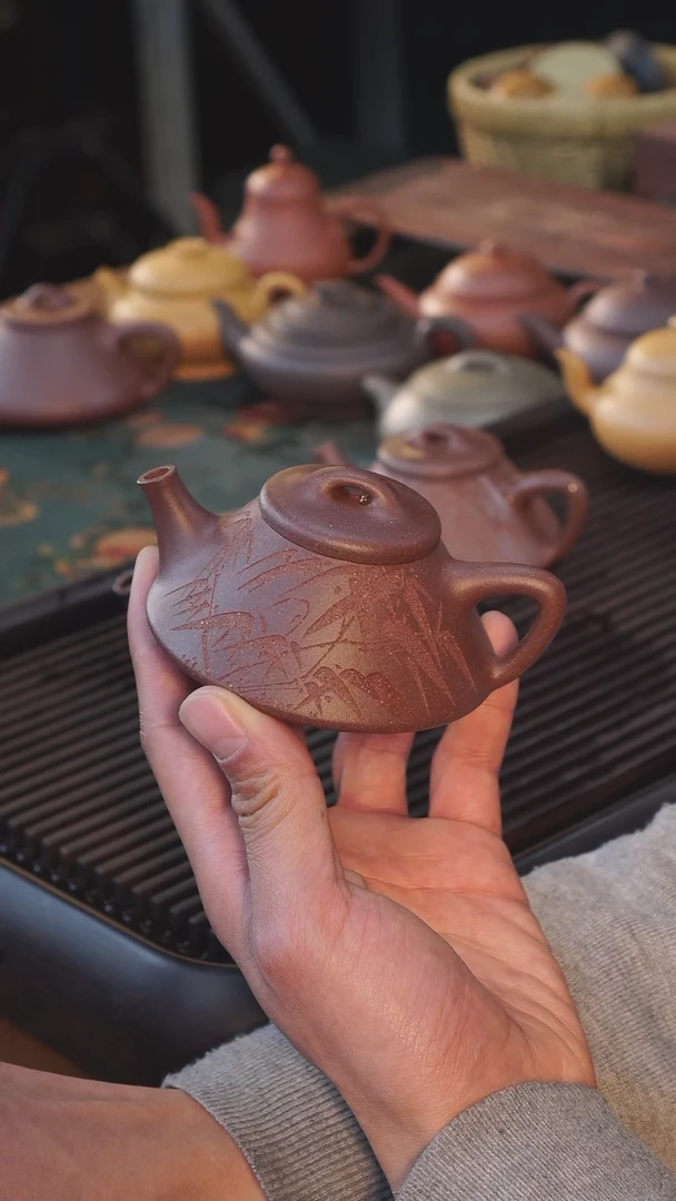 【闪购商品】紫砂茶壶年终优惠：130cc内推桃花泥文瓢