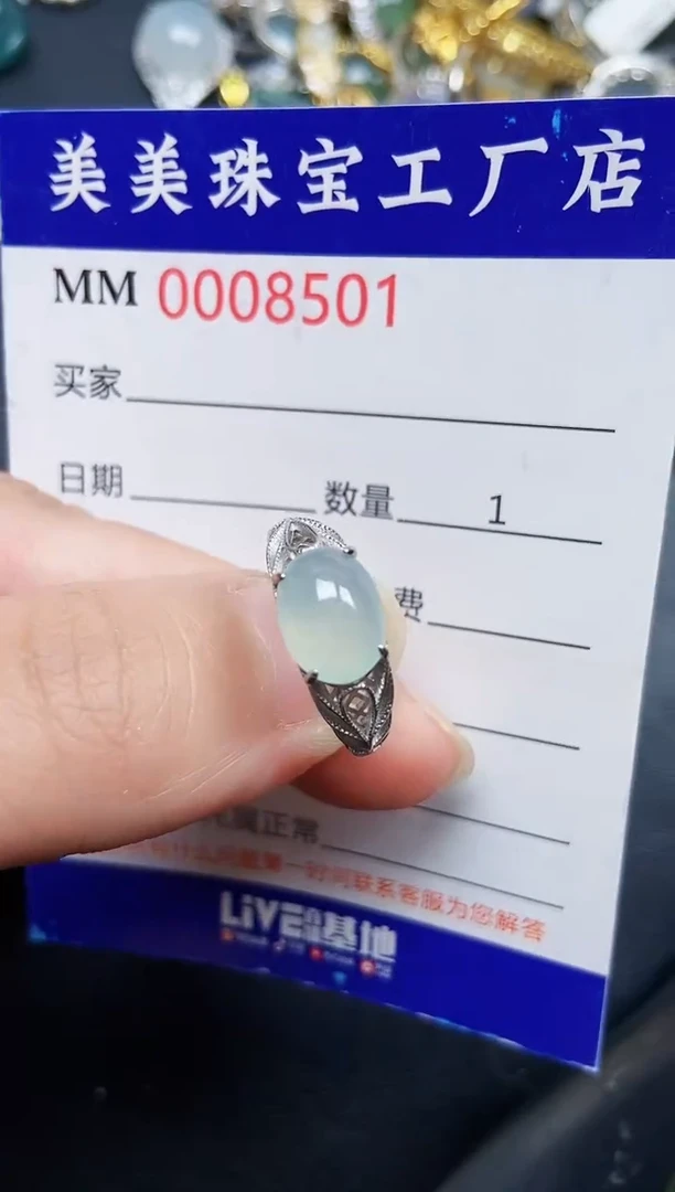 翡翠银S925镶嵌颈饰8501