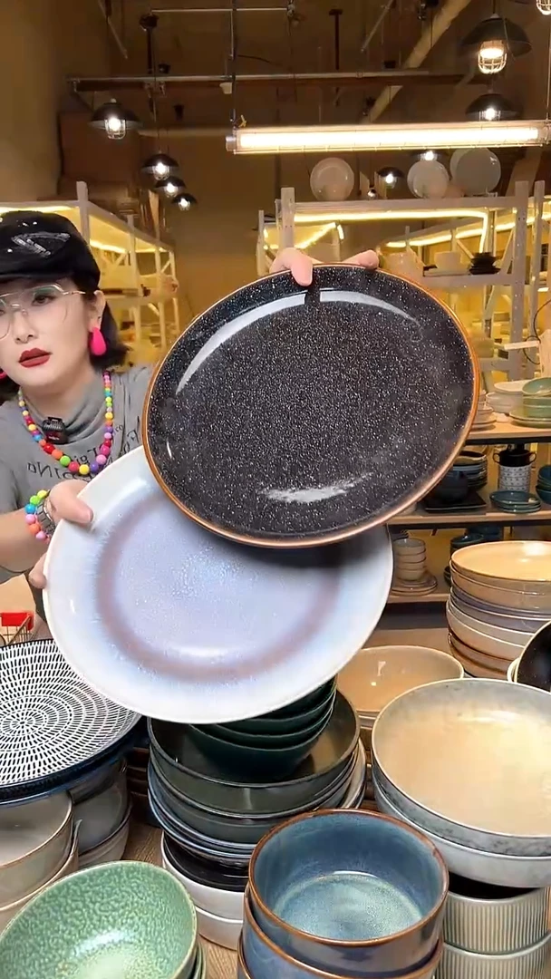 瓷76 外贸尾货高温釉下彩陶瓷餐具默认微瑕