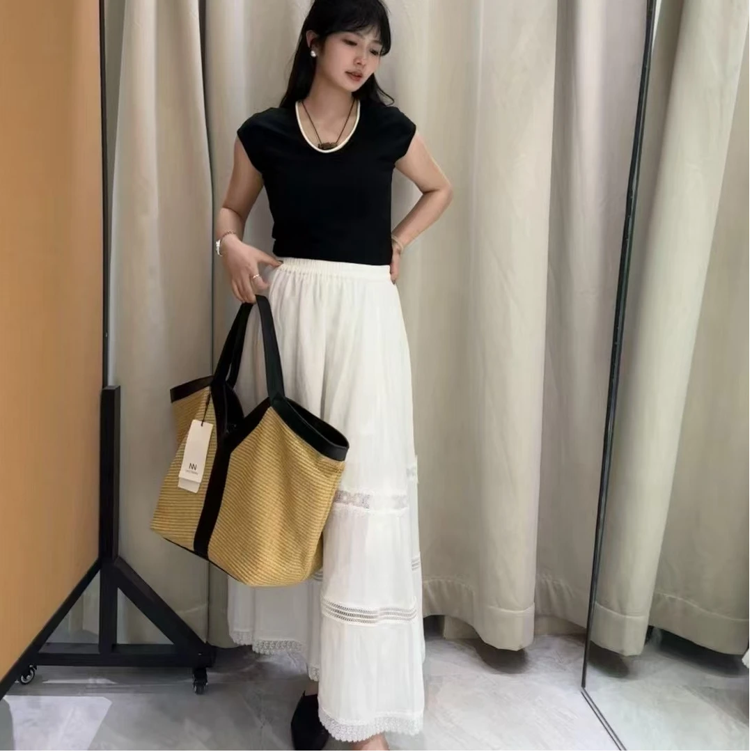 Pada嘻&NN【拼接半裙】韩系温柔 镂空拼接气质半裙 0272 Hi Fortune