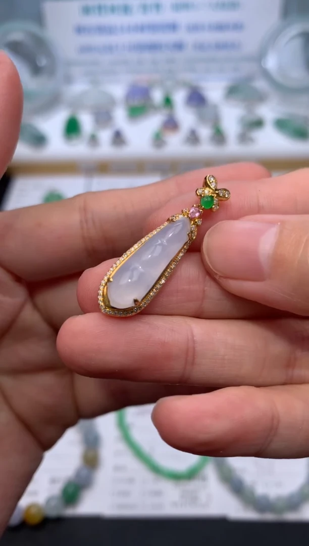 【闪购商品】定制翡翠18K金镶嵌模式推广期24小时鉴赏期