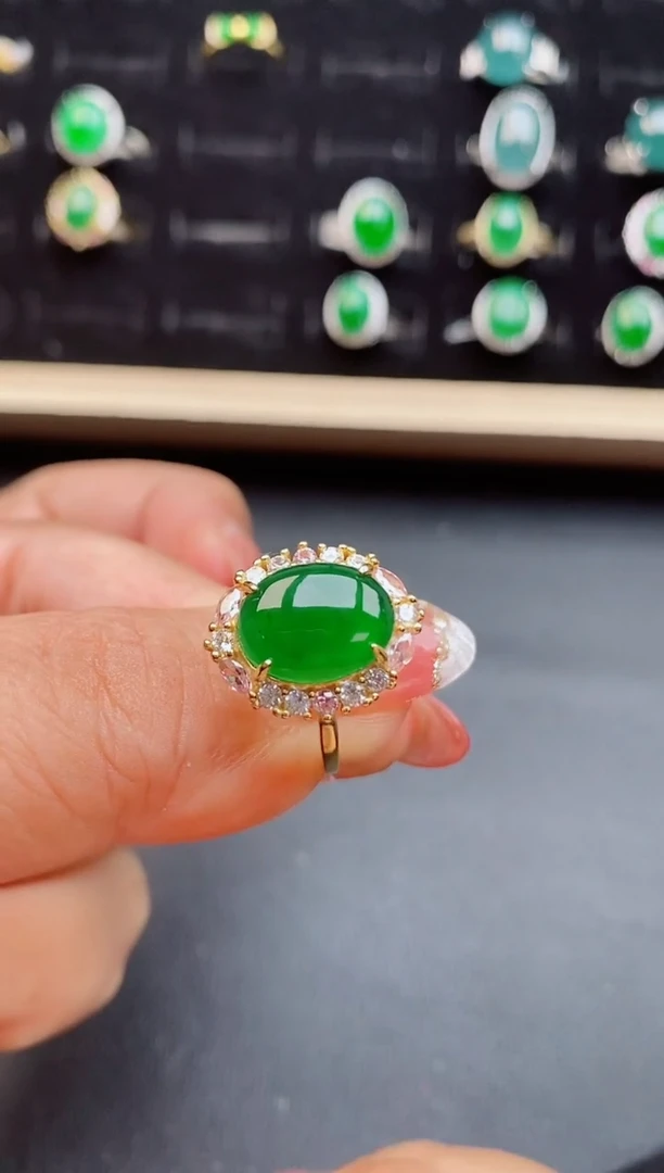 【闪购商品】翡翠戒指银S925镶嵌12121