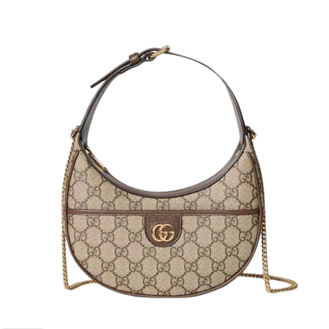 99新 GUCCI/古驰 古驰老花半月包