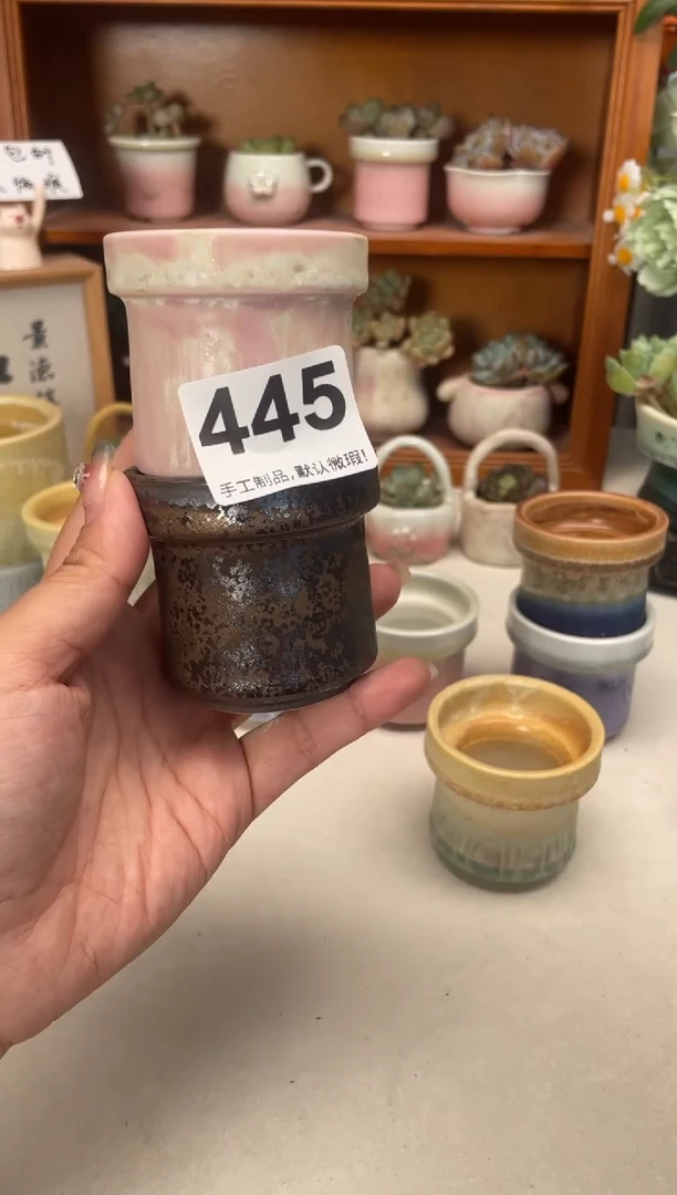 瓷片灵*445知木小芳花盆