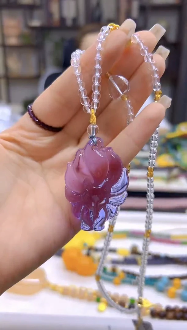 未镶嵌毛衣链紫晶DIY款M738