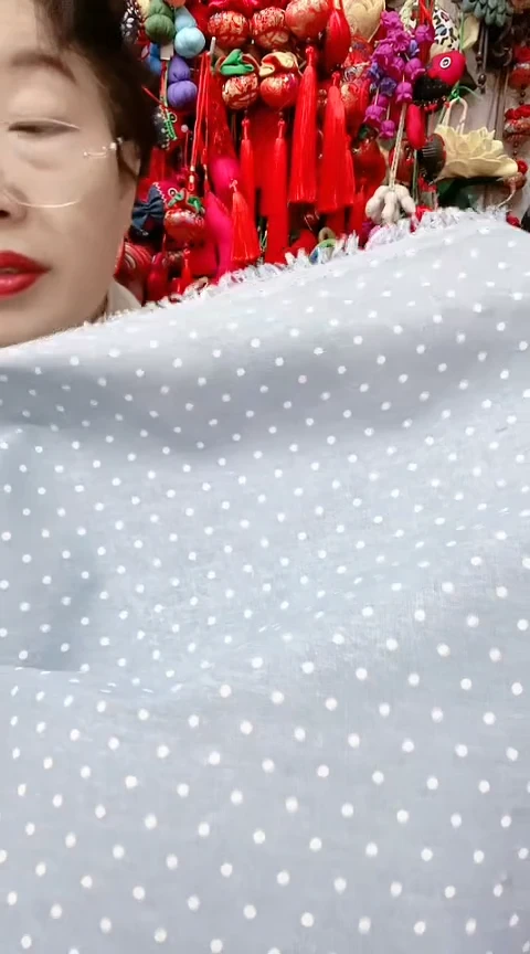 无纺布雾霾蓝白点45*45棉麻布块