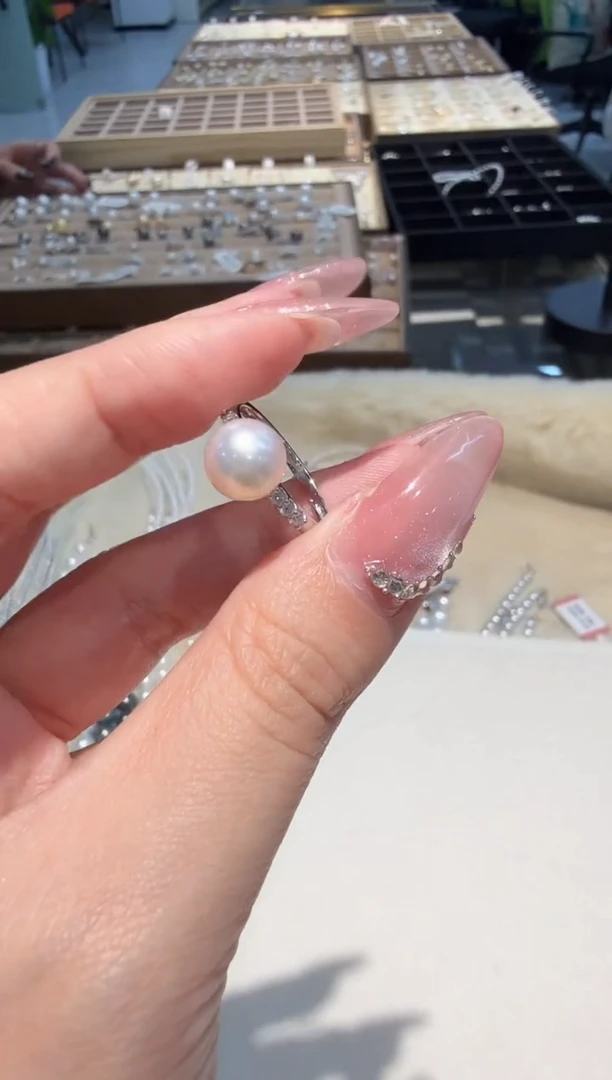 18K金镶嵌戒指海水珍珠zzxm 多样性发一 27