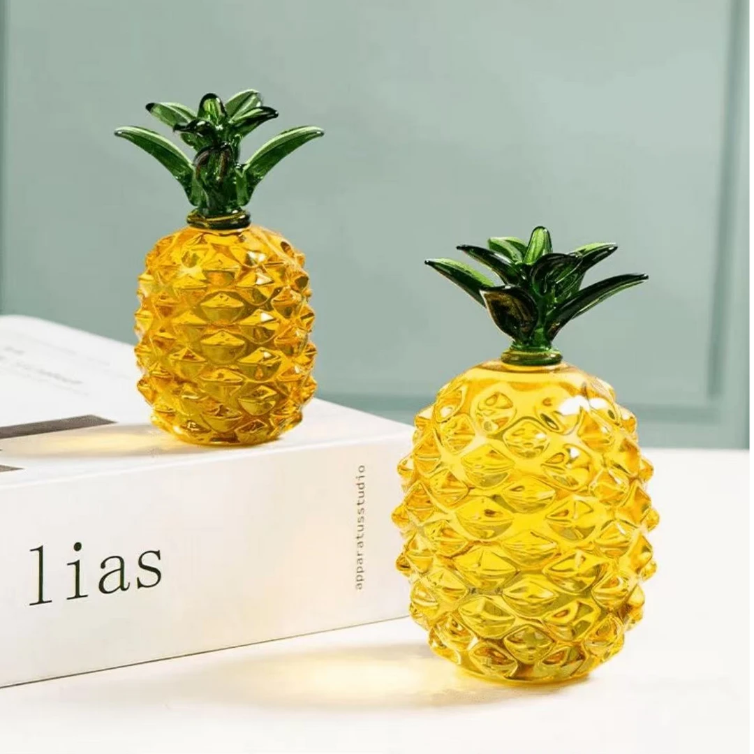 水晶琉璃菠萝摆件桌面玄关装饰品摆件