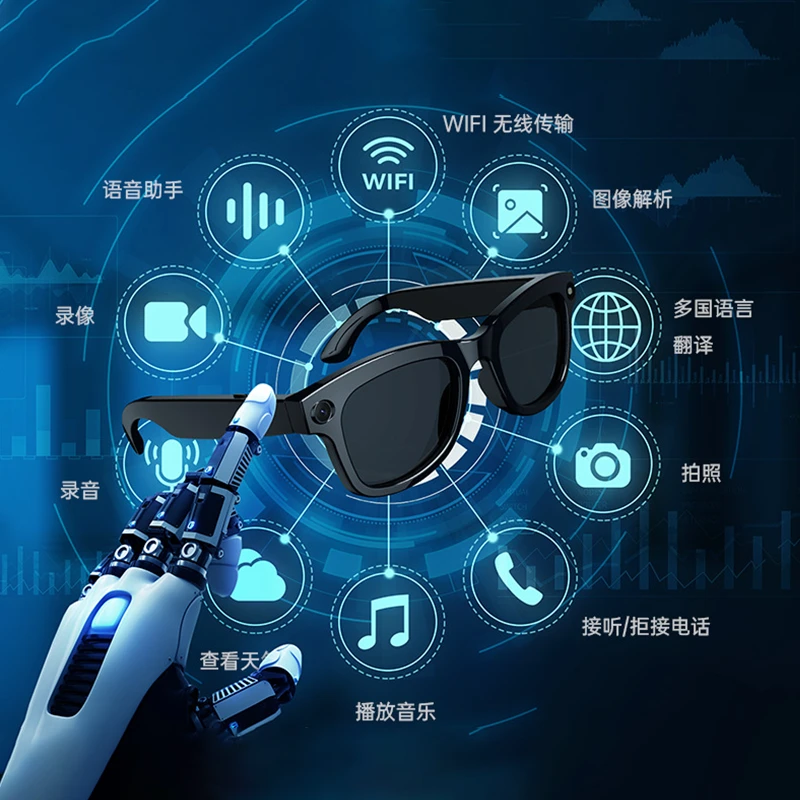 VIPOL智能录像ai眼镜拍照识图录音翻译通话音乐蓝牙眼镜拍摄像