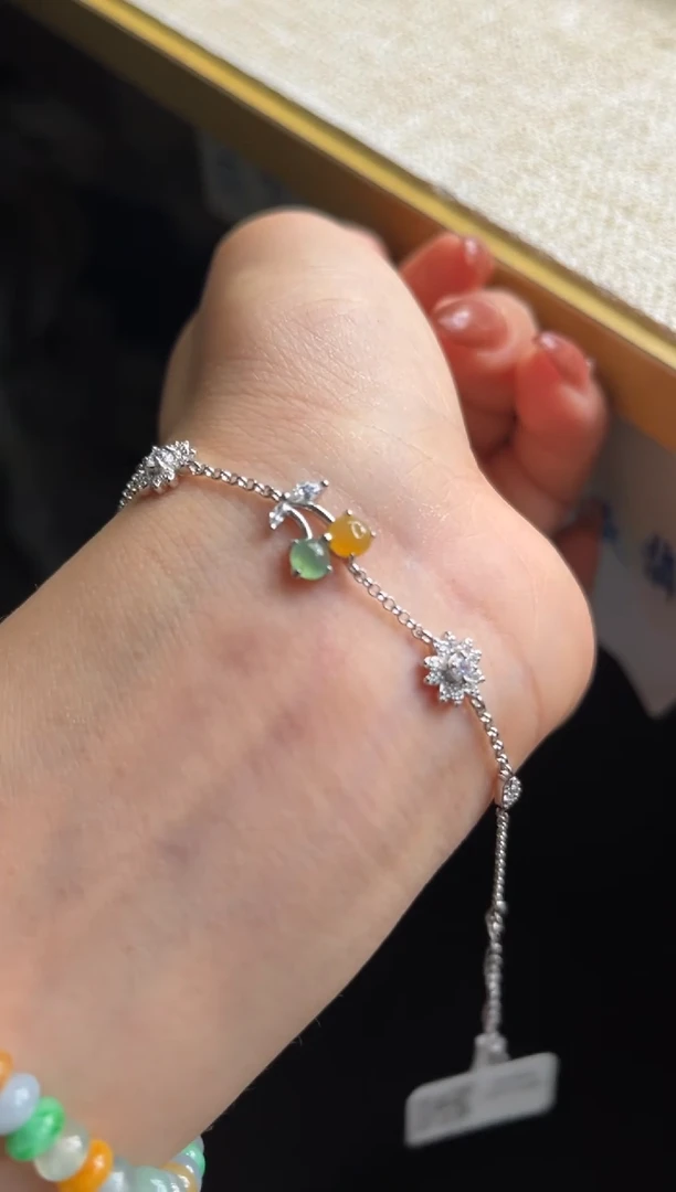 银S925镶嵌手链翡翠199