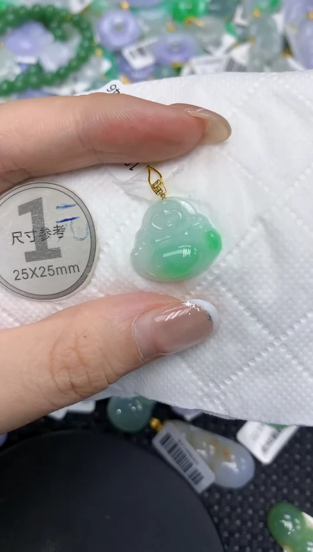 颈饰18K金镶嵌翡翠1111111