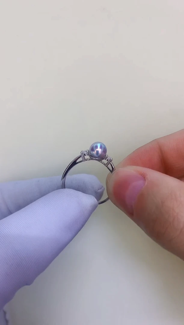 银S925镶嵌DA海水珍珠 GD090 戒指
