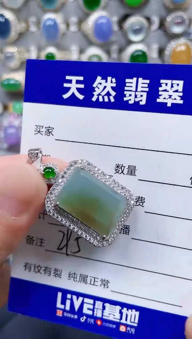 颈饰银S925镶嵌翡翠295