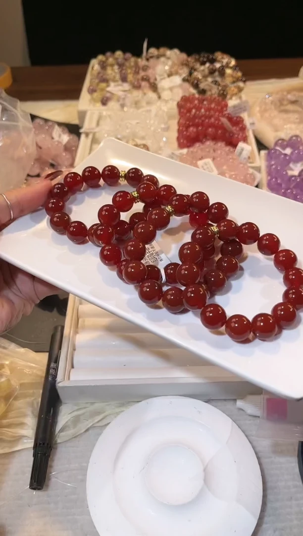 未镶嵌手链水晶多样性发一红玛瑙14mm