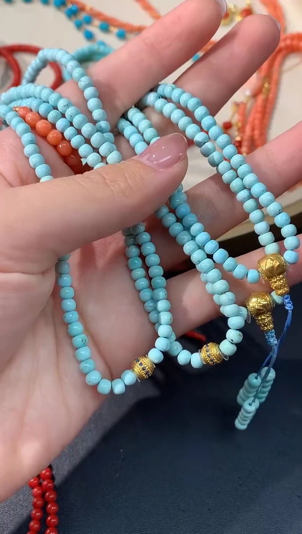 18K金镶嵌绿松石项链Q103|多样性发其一|2999