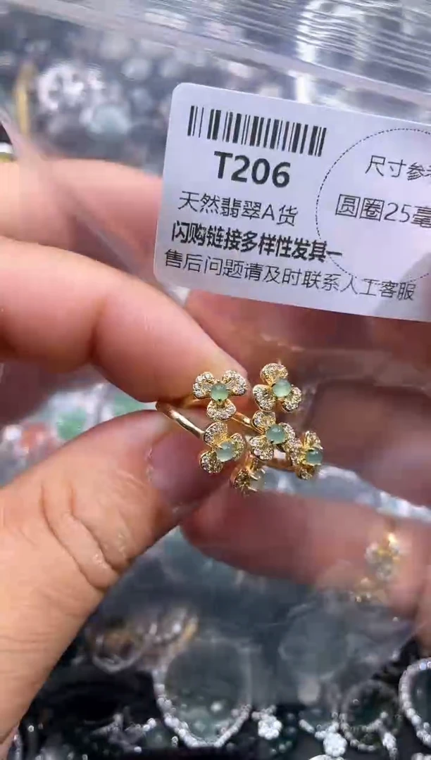 【闪购商品】翡翠颈饰未镶嵌T206戒指 多样性发其一