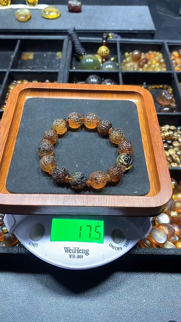 琥珀颈饰未镶嵌天然缅甸琥珀手串