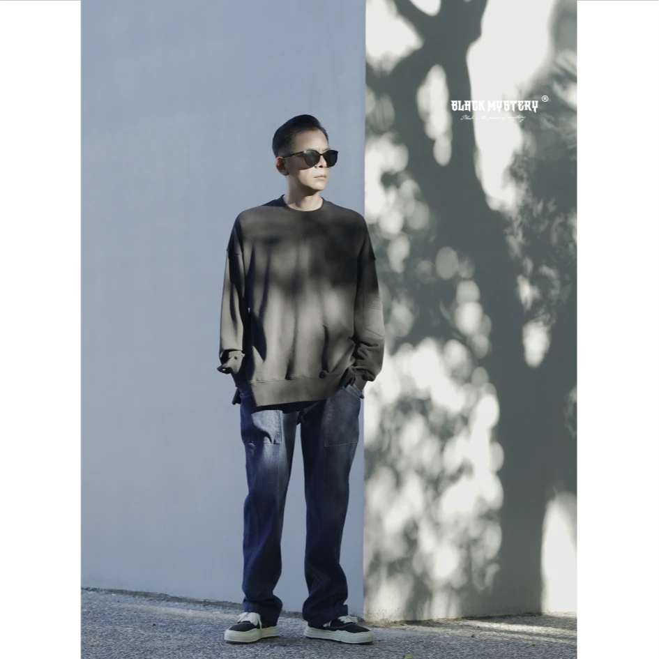 【BlackMystery】慕尼黑 复古做旧洗水灯芯绒直筒休闲牛仔裤  8648