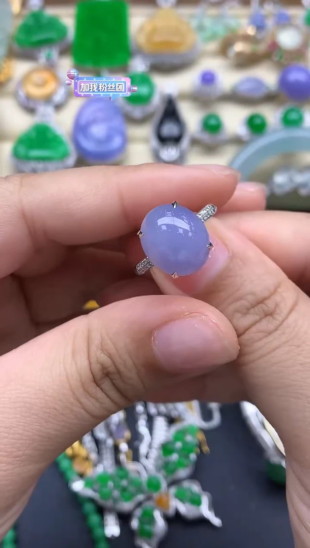 翡翠戒指18K金镶嵌479-春日珠宝