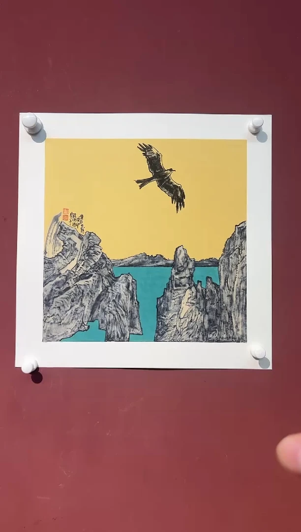 国画段保国 教授 1.5平尺山水作品
