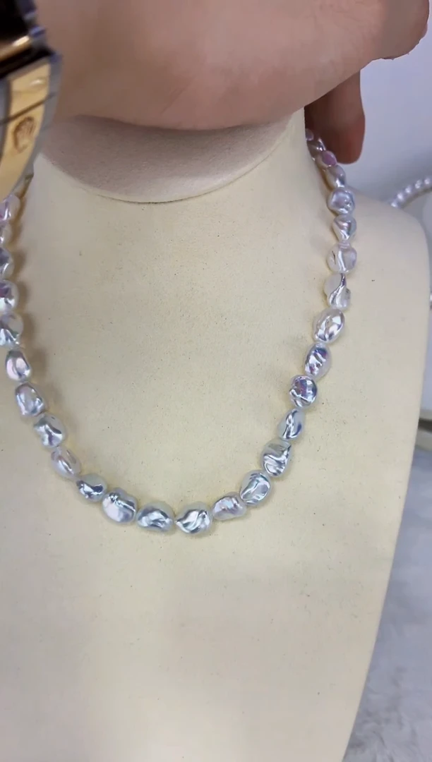 淡水珍珠未镶嵌DA淡水keshi珍珠项链 y493