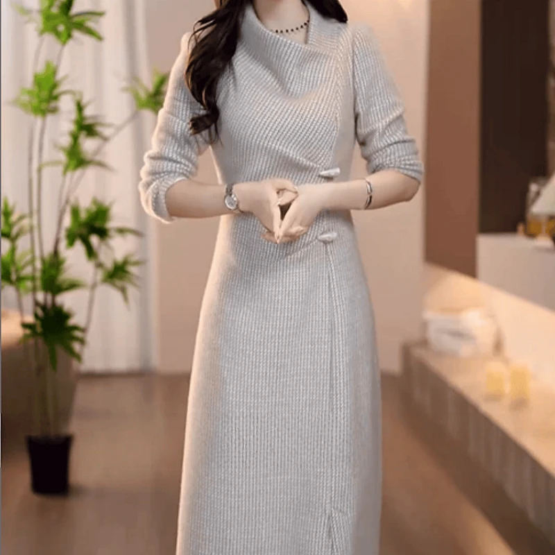 B341【连衣裙】2025秋季新款时尚优雅气质端庄大方显瘦休闲连衣裙