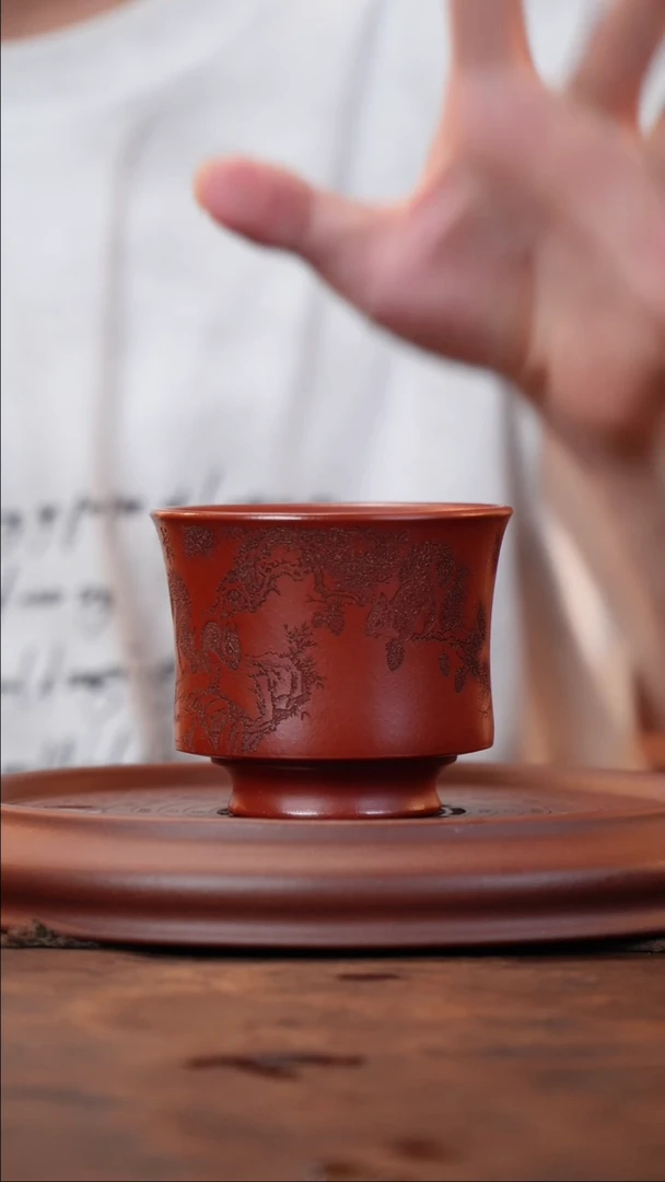 茶杯紫砂见素造器--松间逸趣