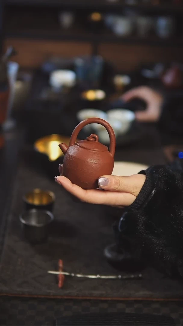 【闪购商品】谢芳 手工朱泥提梁壶