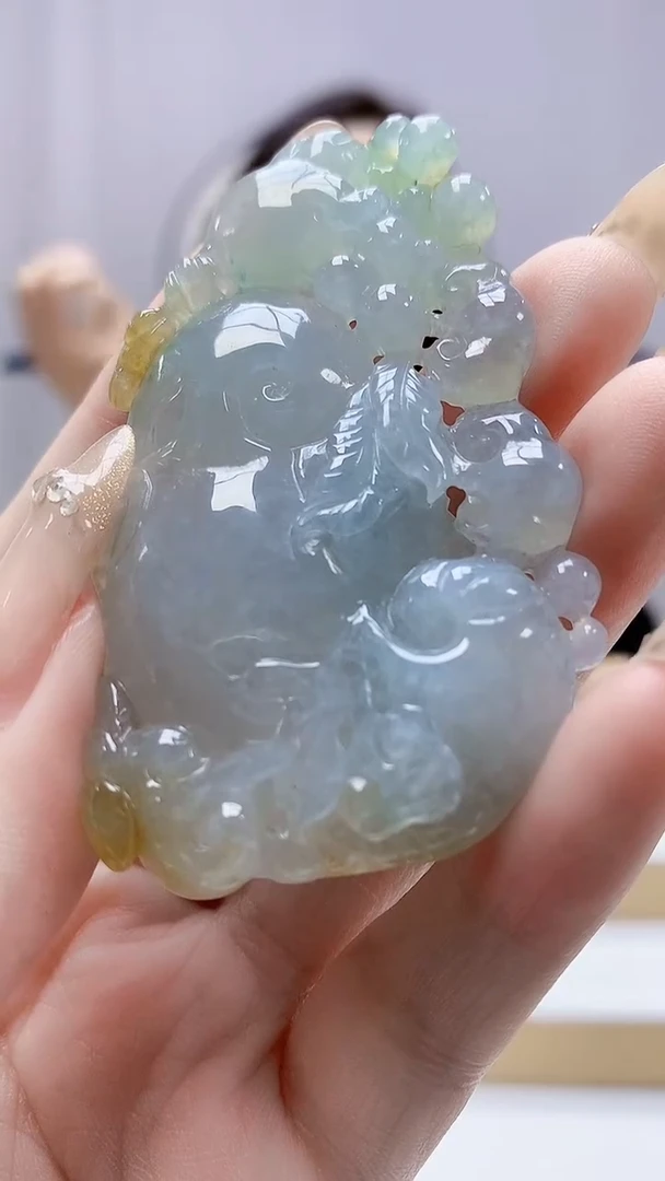 未镶嵌定制翡翠4829DD-毛货挂件87