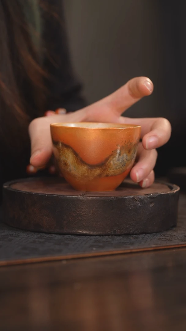 【闪购商品】杯132柴房陶瓷丨金红落灰单杯