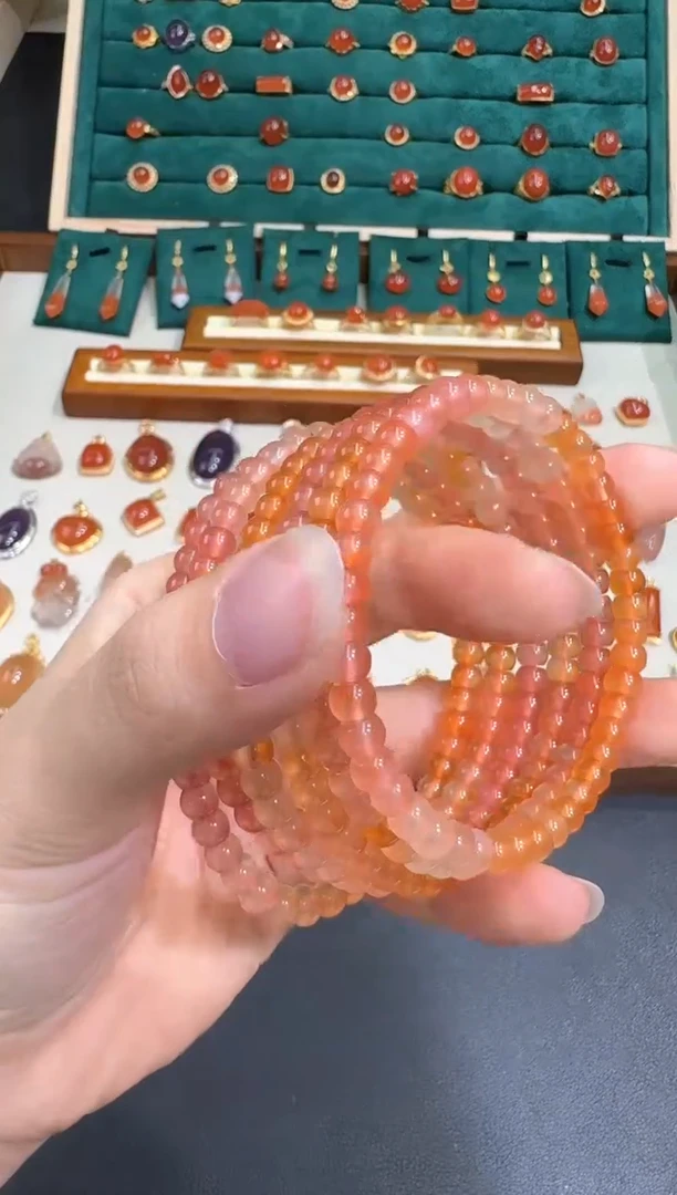 【闪购商品】南红玛瑙未镶嵌手串X0319-223-618多样性一件