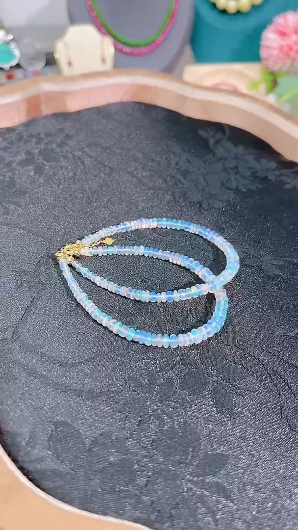 欧泊银S925镶嵌手链多样性发其一白129