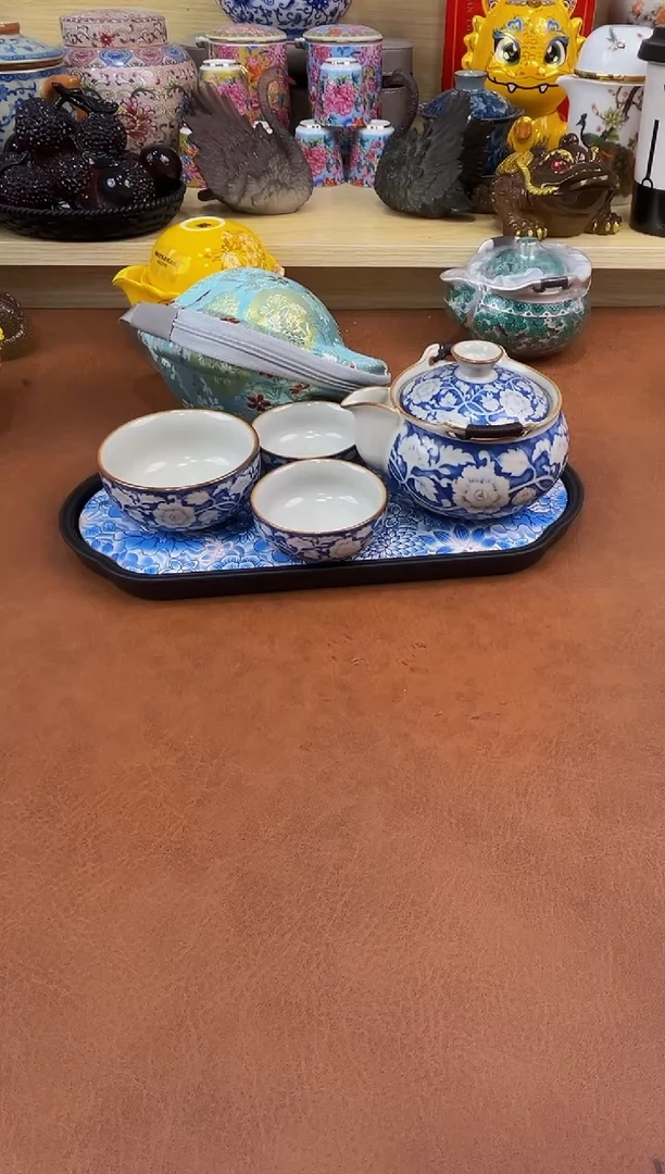 陶瓷茶具摆件旅行套组