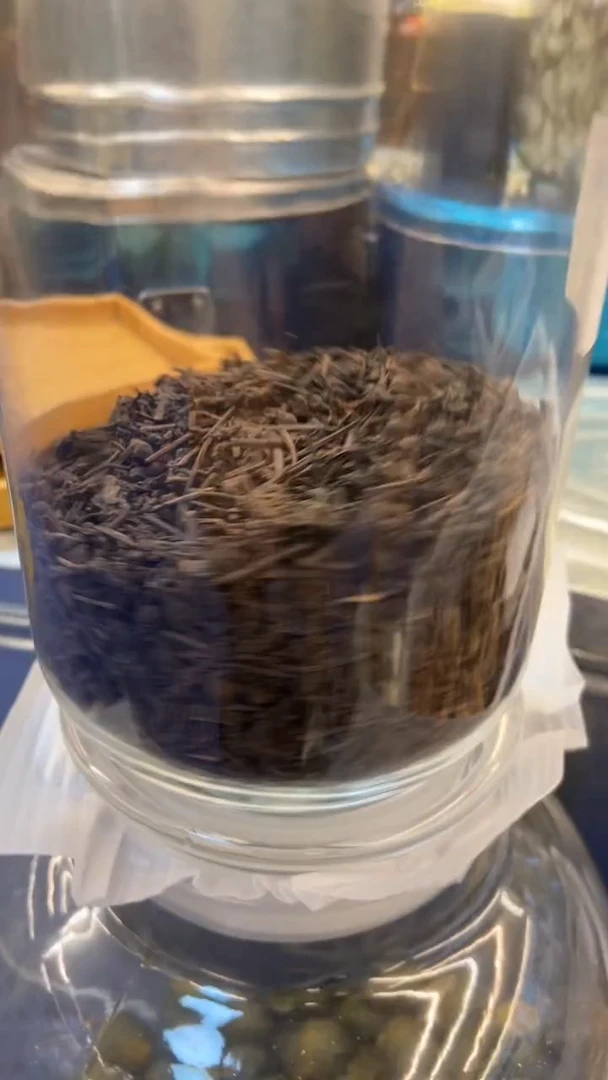 水晶玻璃吸管款2010年六堡老茶果1.2斤