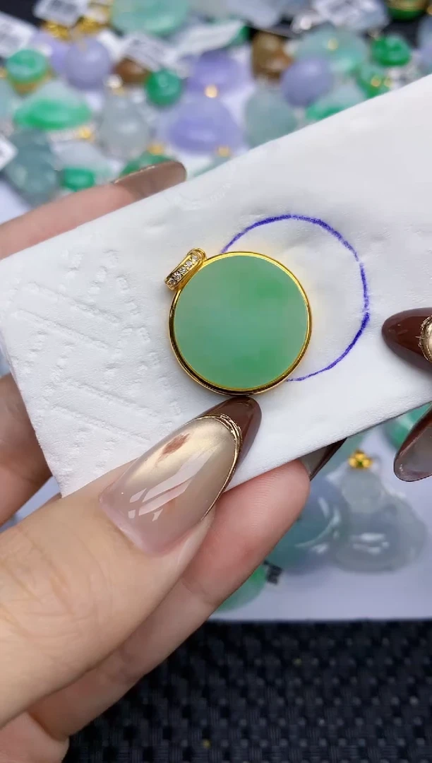 颈饰银S925镶嵌翡翠183   天然翡翠A货  百元以上9米证书费自理