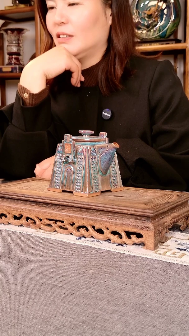 瓷片许君以昌单壶 土魂钧瓷