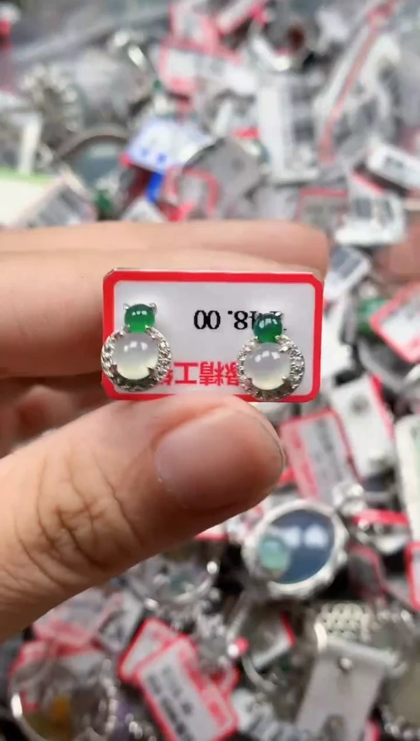银S925镶嵌戒指翡翠天然A货缅甸翡翠