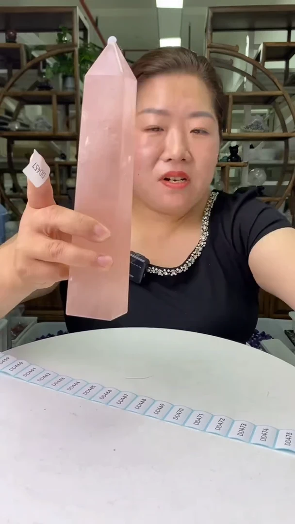 柱子未镶嵌水晶粉水晶柱子D457