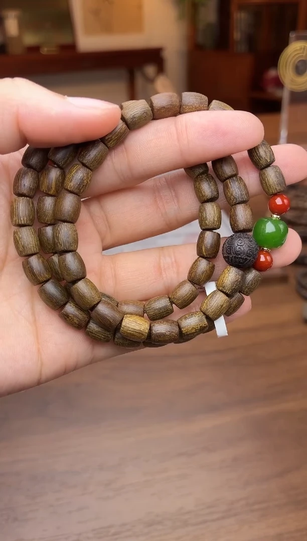 沉香手串沉香【非遗】富森红土7*8铁锈红三圈