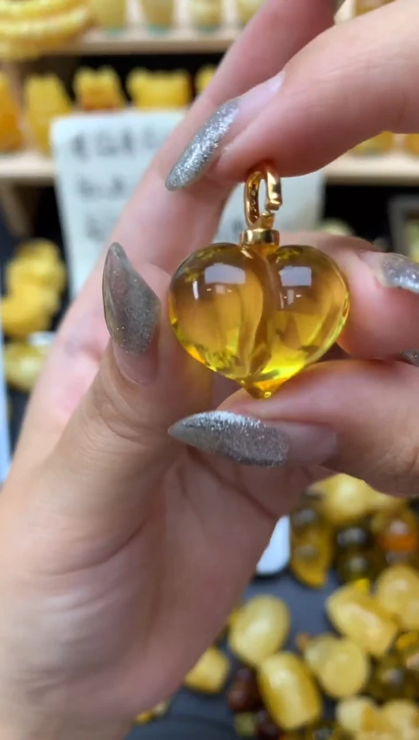 银S925镶嵌琥珀珠宝奇石043琥珀蜜蜡