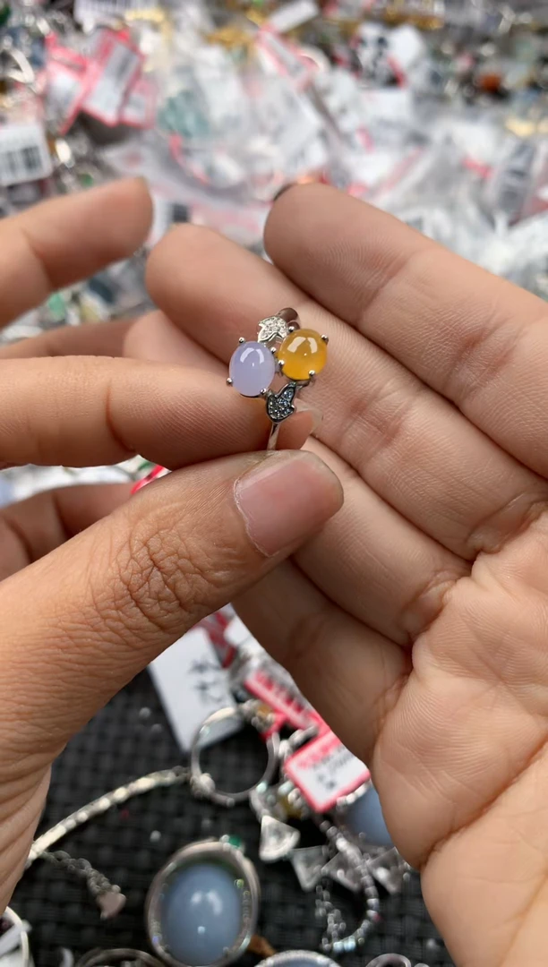 银S925镶嵌戒指翡翠11              6