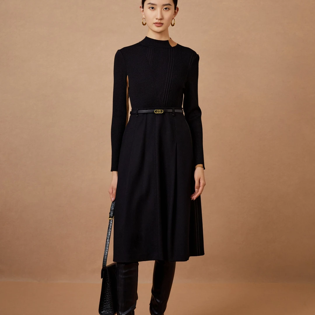 【众心专享价】气质时尚优雅显瘦款女士长裙女长袖连衣裙LF05830W0