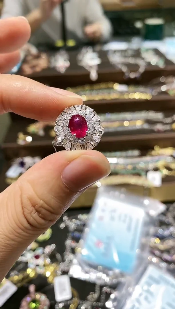 【闪购商品】红宝石戒指银S925镶嵌戒指