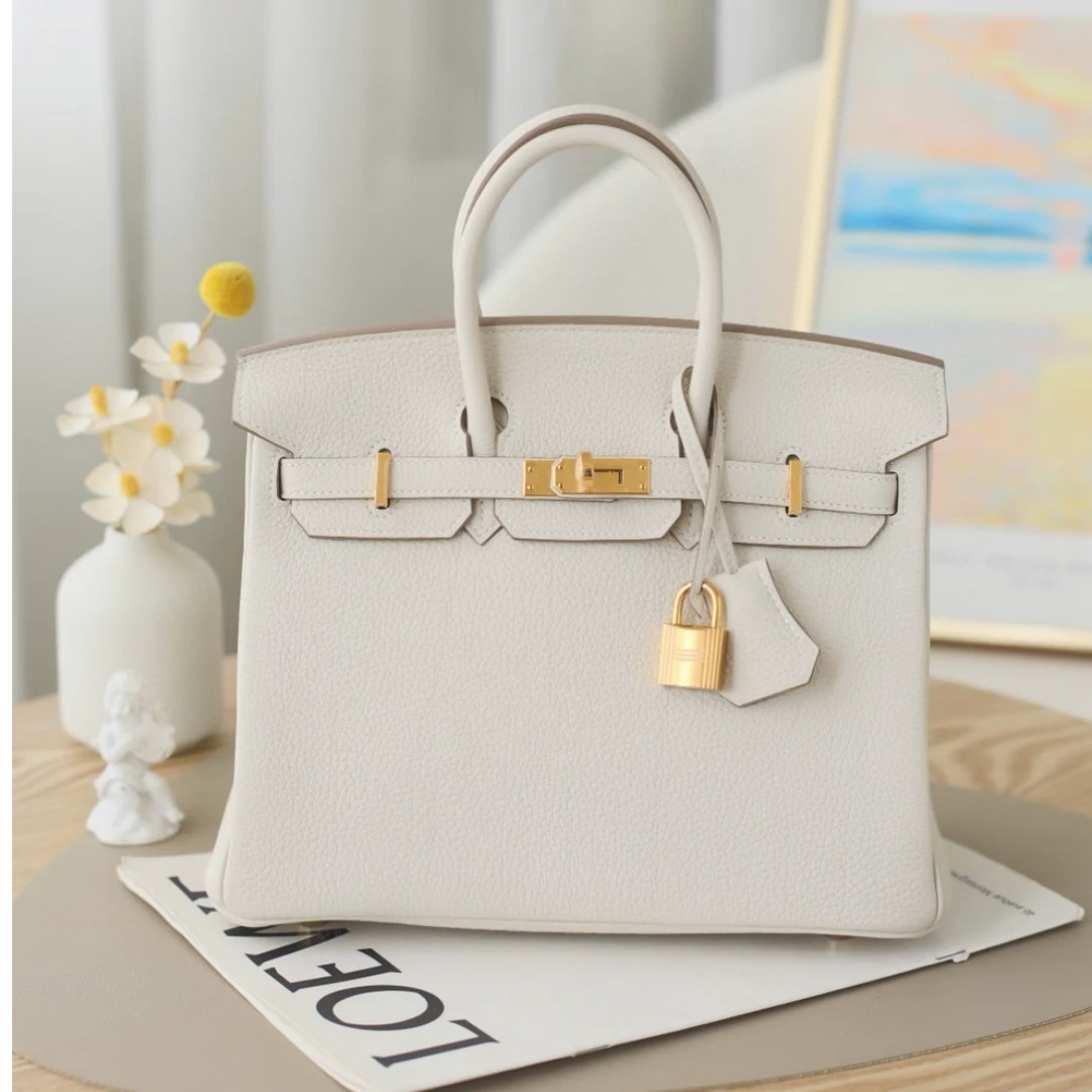 99新 Hermes/爱马仕 bk25手提包/奶昔白W刻/251118LLLHR01