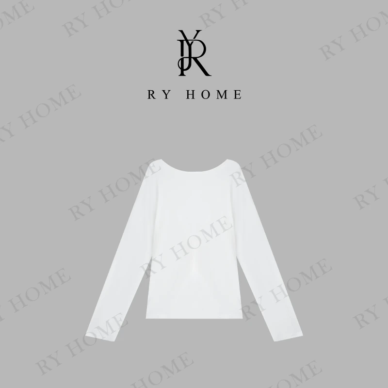 【容雨RYHOME】100莱赛尔微笑领“人手一件”显瘦长袖打底衫252T1936