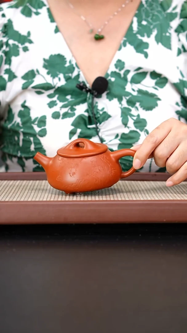 茶壶紫砂赵庄朱泥景舟石瓢170刻绘达摩品心