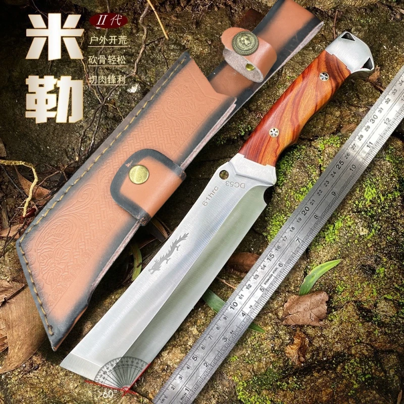 龙云汉鼎 新款2025升级米勒二代家用户外DC53高猛钢砍骨刀切片刀
