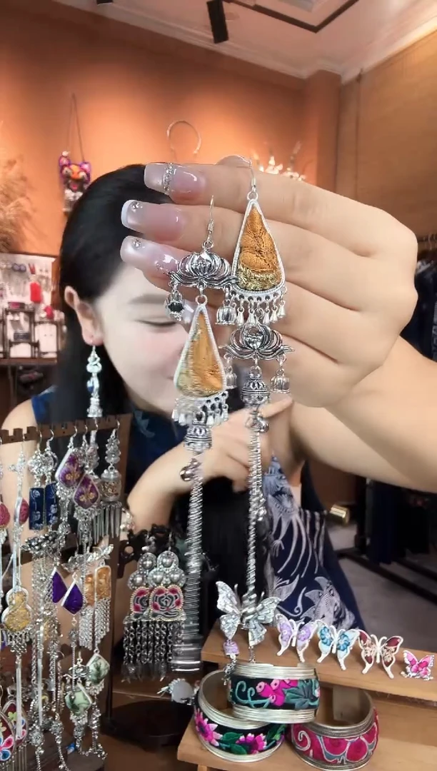 刺绣纯手工民族风耳环